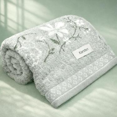 Imagem de Toalha de Banho Karsten Yuna 100% Algodão - Barra Floral Brilho Grossa