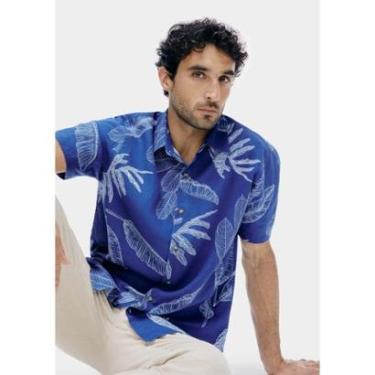 Imagem de Camisa Masculina Manga Curta Estampada Em Linho-Masculino