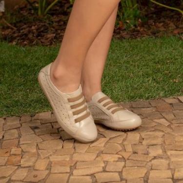 Imagem de Mocassim Sapatenis Feminino Couro legítimo Solado Antiderrapante-Feminino