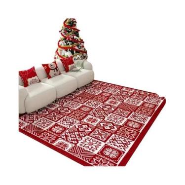 Imagem de Tapete De Porta Com Estampa De Caminhão Vermelho De Natal, Tapete Para