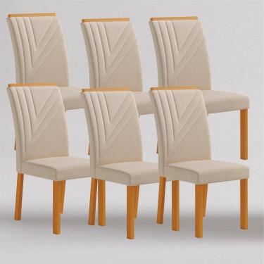 Imagem de Conjunto 6 Cadeiras de Jantar em Mdf Miami Yescasa Freijó/Palha