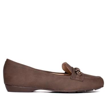 Imagem de Sapatilha Feminina Modare Fivela Dourada Marrom, Marrom, 37