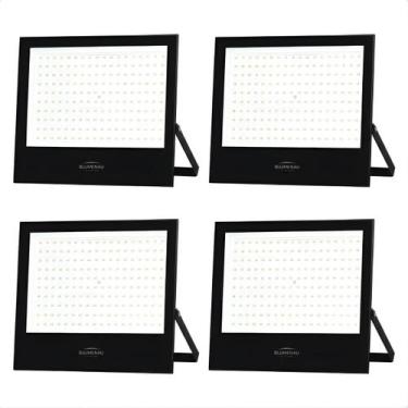 Imagem de Kit 4 Refletor de Led Slim 150W Blumenau Preto Bivolt - Blumenau Ilumi