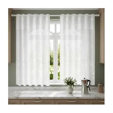 Imagem de Cortina Renda Cozinha Tulipa Branco 2,00larg x 1,50alt - Interlar