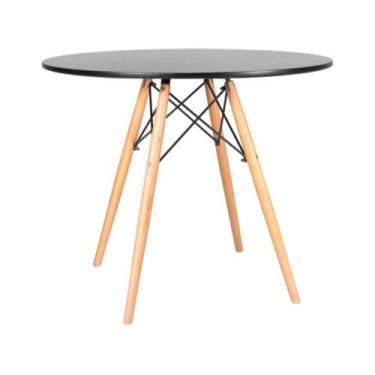 Imagem de Mesa De Jantar Eames Redonda Preto Com Natural 90cm - EMPORIO TIFFANY,