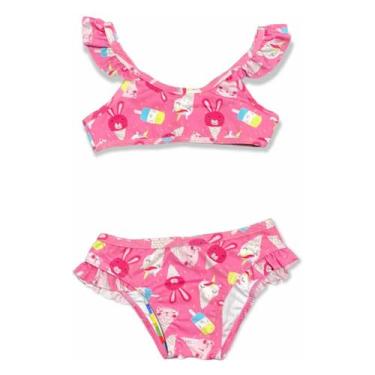 Imagem de Biquíni Infantil Rosa Proteção Solar Uv50 Tip Top, 2 anos