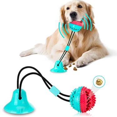 Imagem de Brinquedos de mastigar para cães para mastigadores agressivos, brinquedo de mastigar com ventosa para cães pequenos e grandes, brinquedo interativo de puxar para animais de estimação