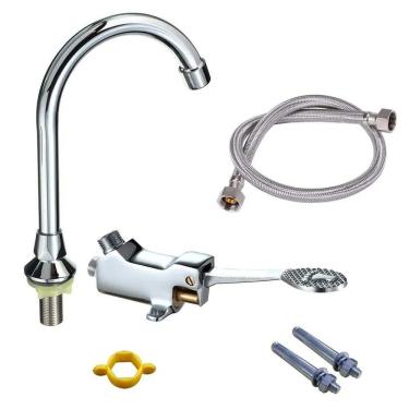 Imagem de Torneira Valvula Pedal Acionamento Controle Pes Sem Maos Pia Hospital Laboratorio Medico Banheiro Cozinha