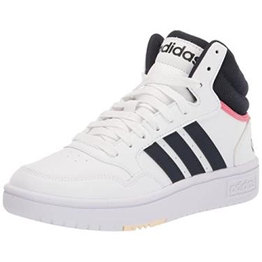 Imagem de adidas Sapato masculino de basquete Hoops 3.0 Mid, Branco/tinta/tom rosa, 4.5