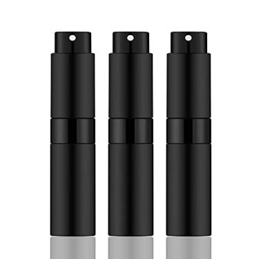 Imagem de Mozzafiato Mini frascos de perfume atomizador portátil de 8 ml, frasco de spray recarregável vazio, frascos de perfume para viagem de bolso (3 peças, preto fosco)