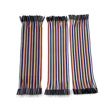 Imagem de Aliotech 120pcs Assorted Color Dupont Wire 40pin Female to Male, 40pin Female to Female, 40pin Male to Male Breadboard Jumper Wires Ribbon Cables Kit for Arduino/DIY/Raspberry Pi 2 3/debug Using