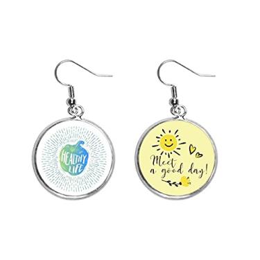 Imagem de Green Pepper Healthy Living Line Brinco de flor de sol joia fashion, Medium, Metal