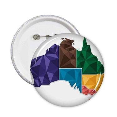 Imagem de Broche colorido do território do mapa da Austrália 5 peças