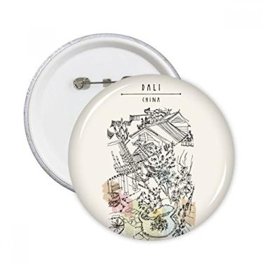 Imagem de Dali Park Among Crowded Houses China Alfinetes redondos crachá botão emblema acessório decoração 5 peças