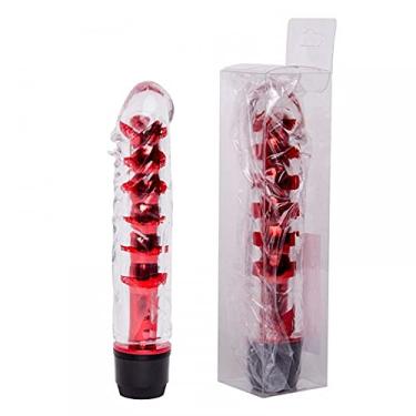 Imagem de Vibrador Personal com Capa Peniana de Silicone com Textura Massageadora - 14,5 x 3,5 cm COR: Vermelho REF: PE011B