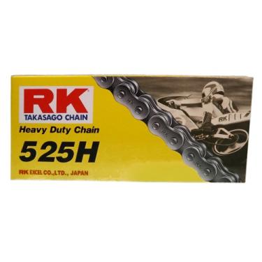 Imagem de RK Racing Chain M525HD-122 (série 525) aço 122 elos padrão sem O-ring corrente com ligação