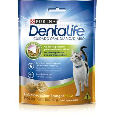 Imagem de Petisco Purina DentaLife DentaLife para Gatos Adultos Sabor Frango - 40g