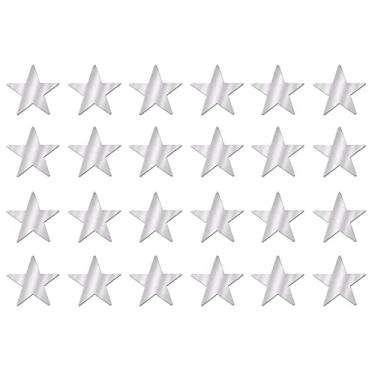 Imagem de Beistle 24 peças de plástico metálico prata corte estrelado para casamentos, festas de aniversário, decorações de sala de aula, 30,5 cm