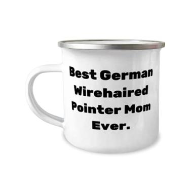 Imagem de Best German Wirehaired Pointer Mom Ever. Caneca de camper de 355 ml, ponteiro alemão de pelo arame presente de amigos, ideia única para amigos