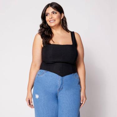 Imagem de Blusa Cropped de Alça Plus Corset com Bojo