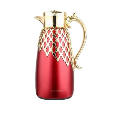 Imagem de GRFIT Garrafa térmica térmica térmica de 1000 ml para uso doméstico, garrafa de água quente vermelha, garrafa térmica de café, presente de casa de família, garrafa térmica a vácuo