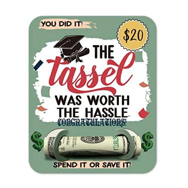Imagem de LWBEO Porta-dinheiro de formatura - Presentes de formatura, conjunto de porta-cartões de dinheiro, carteira de vale-presente, presente de graduação do ensino médio, clipe de dinheiro - The Tassel Was
