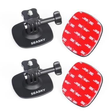 Imagem de SEASKY [ Pacote com 2 suportes adesivos flexíveis A1 para capacete com 3 meses genuínos para GoPro Hero13/12/11/10/9/8 Max DJI Action 5 Pro 4 3 Insta360 X5 X4 X3 Ace Pro 2 Acessórios para câmeras