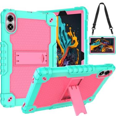 Imagem de Doemoil Capa para UMIDIGI G3 Tab Ultra, UMIDIGI G2 Tab, UMIDIGI G1 Tab, alça de ombro embutida para tablet UMIDIGI G3 Tab Ultra/G3 Tab/G2 Tab/G1 Tab 10.1 (verde/rosa)