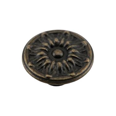 Imagem de Hardware para móveis estilo pastoral retrô redondo alça de furo único liga de zinco maçaneta da gaveta da porta do armário, 8122