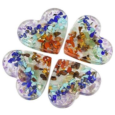 Imagem de Amogeeli Puxadores decorativos de latão de resina cristal puxadores coloridos para gaveta de armário pacote com 4