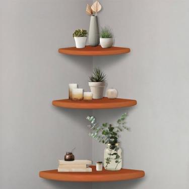 Imagem de KIAGA, Kit Prateleira de Canto de Parede Colorido em Mdf Laqueado Cor:TERRACOTA;Tamanho:ÚNICO