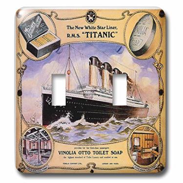 Imagem de 3dRose Pôster de publicidade de sabonete higiênico lsp_149245_2 vintage branco linha estrela Titanic Vinolia Otto - Interruptor duplo