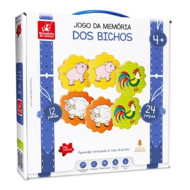 Imagem de Jogo da Memória Bichos Brinquedo Educativo e Pedagógico - Brincadeira 