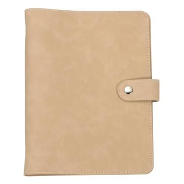 Imagem de PATIKIL A5 Capa de fichário de couro PU, 6 anéis, protetor de fichário de folhas soltas, capa de fichário de anel redondo, fichário recarregável para reuniões, photocard, pasta de caderno, caqui