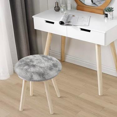 Imagem de JiaoBaba Tapete redondo cinza tie dye, pequeno, 6 x 0,6 m, tapete fofo, tapete peludo, tapete circular felpudo de pelúcia para quarto de meninas, quarto de crianças, berçário, decoração de quarto