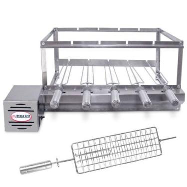 Imagem de Brasa Grill Gira 5 Espetos Churrasqueira Giratória Bi Volts  Espeto Gr