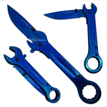 Imagem de Canivete de Bolso Semiautomático com Lâmina de Aço e Chaves de Boca e 