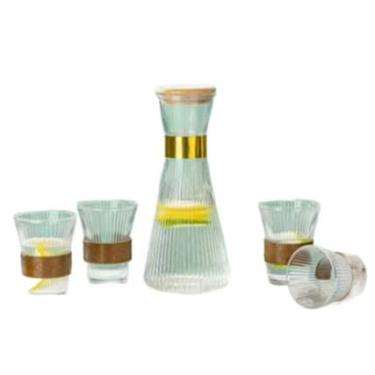 Imagem de Conjunto Jogo De Jarra e Copos Em Vidro Transparente Para Chá Café Suco 1800ml