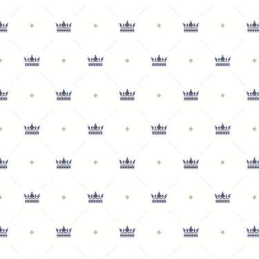 Imagem de Papel Parede Branco Com Coroa Adesivo Infantil Bebê Quarto