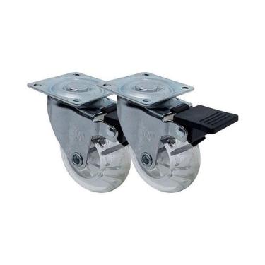 Imagem de Kit 2 un roda rodízio giratório freio gel 2 pol 50mm móveis - AJAX