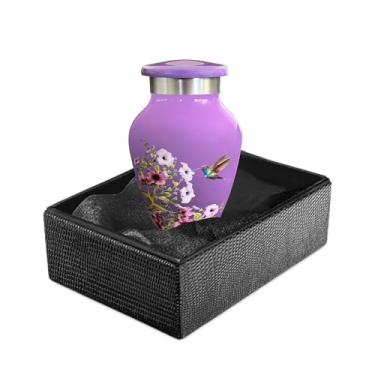Imagem de TOSENG Memorials - Urnas Para Cinzas Humanas, Funerárias Mulheres Adultas, Funerárias, Decorativas, Cremação Funerária E Homens, Roxas, Beija-Flor, 1 Pequena Lembrança