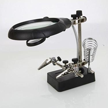 Imagem de MEXI Suporte De Luz Led Lupa, Iluminado, Auxiliar, Terceira Mão, Braçadeira, Clipe, Solda, Relógio, Reparo Joias, Lupa (2,5 X 7,5 10)