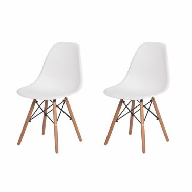 Imagem de 2 Cadeiras Com Encosto Para Mesa De Jantar Cozinha Branca