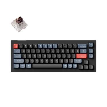 Imagem de Keychron Teclado mecânico personalizado com fio V2, 65% layout QMK/VIA macro programável com interruptor K Pro Brown compatível com Mac Windows Linux (preto carbono - não transparente)