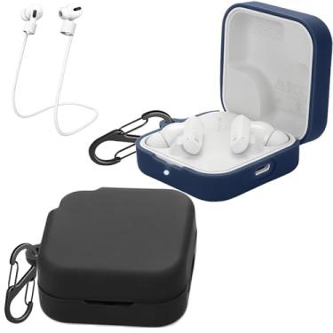 Imagem de [Pacote com 2] Capa easyBee compatível com CMF Buds 2a capa de carregamento de fones de ouvido, 2 chaveiros com alça antiperda, kit de proteção ultrafina à prova de choque de silicone líquido macio