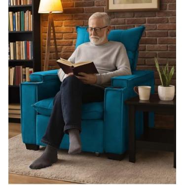 Imagem de Poltrona Papai Reclinável Pulse Porta Copos Carregador usb Turquesa