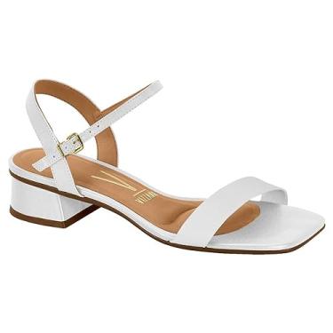 Imagem de Sandália Vizzano Salto Bloco Baixo Casual Feminina - Branco - 33