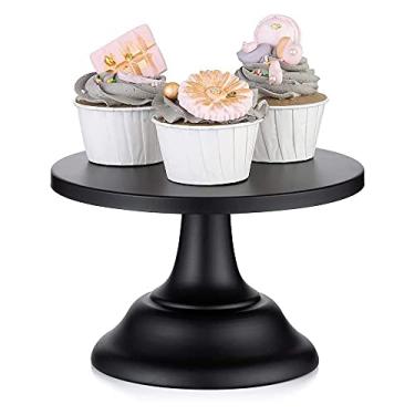 Imagem de Suporte de bolo, suporte de bolo, sobremesa, cupcake, redondo, bandeja de ferro para chá da tarde para festa de aniversário, casamento, aniversário, prato de bolo, doces, cupcake, sobremesa