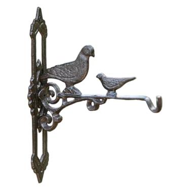 Imagem de KiBcsLic Suporte para Plantas, Gancho de Parede, Suporte para Plantador, Alimentador de Pássaros, Gancho de Ferro Fundido Sólido, Design Europeu, Adequado para, 24 cm x 31,7 cm, Tamanho real