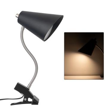 Imagem de Luminária de mesa com clipe de LED com 1 porta de carregamento USB, lâmpada de clipe de pescoço de ganso portátil de rotação de 360°, luminária de mesa moderna para leitura, trabalho, estudo, luz